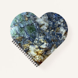 Green Vivianite Crystal Notebook Herz Valentine Notizbuch