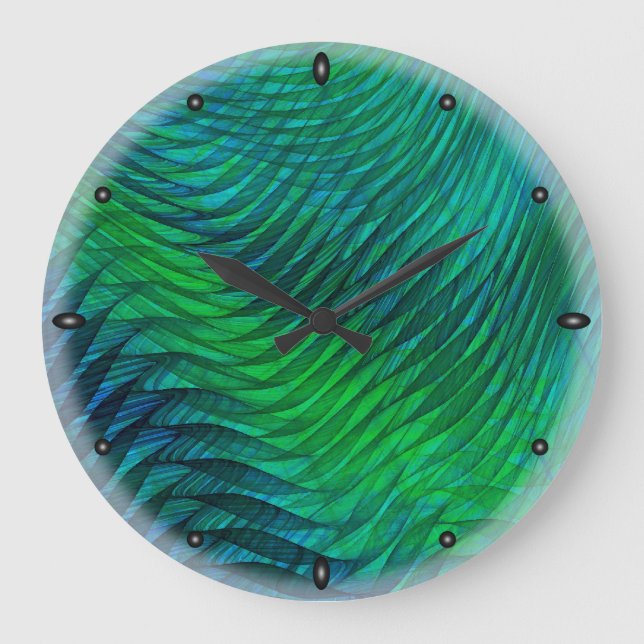 Green Voile Große Wanduhr (Vorderseite)
