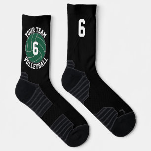 Green Volleyball - Name des Teams und Spielernumme Socken