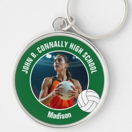 Green Volleyball Player Photo Keepsake Schlüsselanhänger