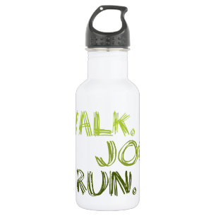 GREEN WALK JOG RUN (Schriftart SCRIBBLE) Edelstahlflasche