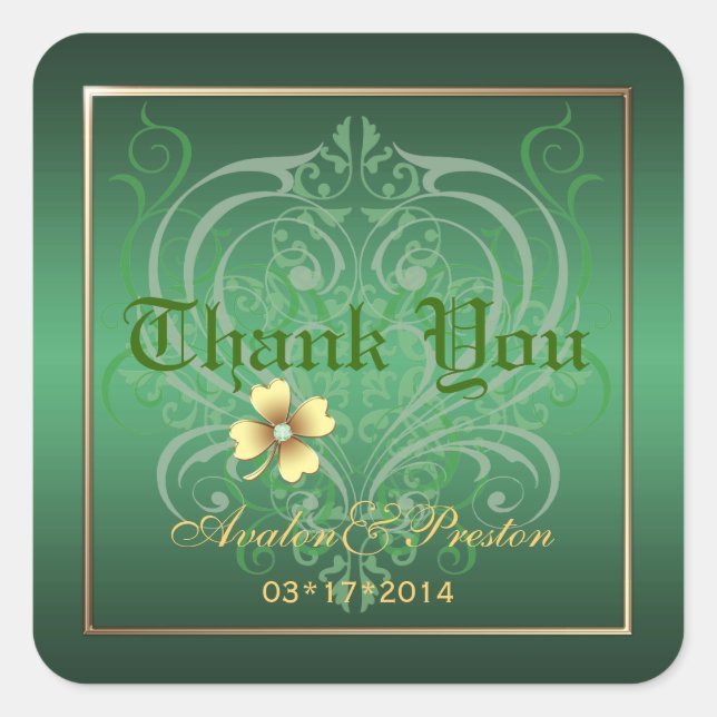 Green Wappen Danke, dass ihr Kleeblatt Stickers (Vorderseite)
