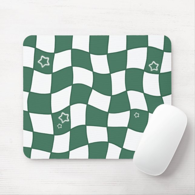 Green Warped Design Mousepad (Mit Mouse)