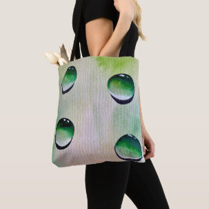 Green water drops art tasche