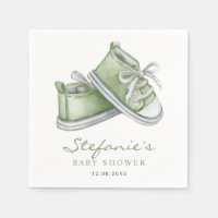Green Watercolor Baby Hinterns Babydusche