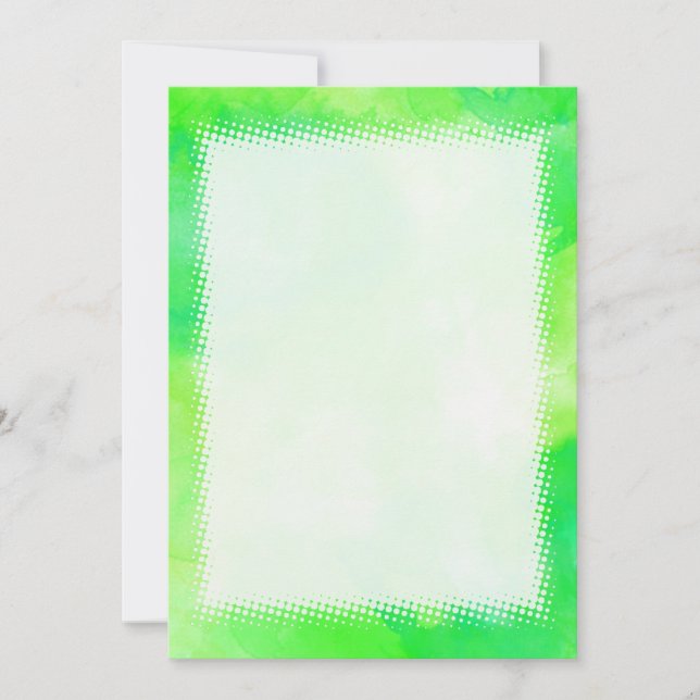 Green Watercolor Blank DIY Karte (Vorderseite)