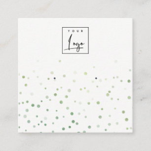 Green Watercolor Confetti-Logo Quadratische Visitenkarte