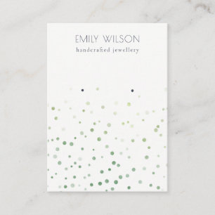 Green Watercolor Confetti Stud Earring Display Visitenkarte