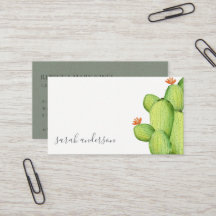 GREEN WATERCOLOR DESERT CACTUS BLUME MONOGRAMM