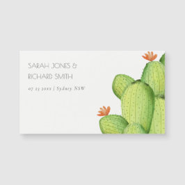 GREEN WATERCOLOR DESERT CACTUS SAVE THE DATE MAGNETKARTE