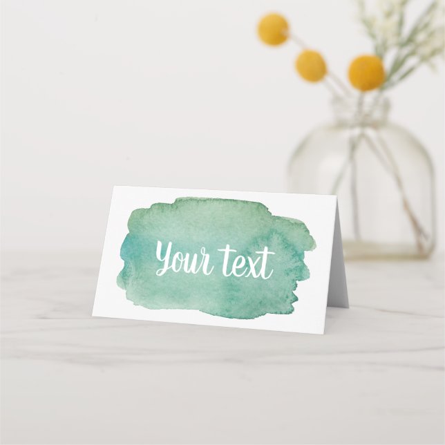 Green Watercolor Dinosaur Babydusche Platzkarte (Vorderseite)