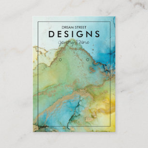 Green Watercolor Gold Trendring Display Card Visitenkarte