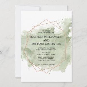 Green Watercolor Laver mariage invitations
