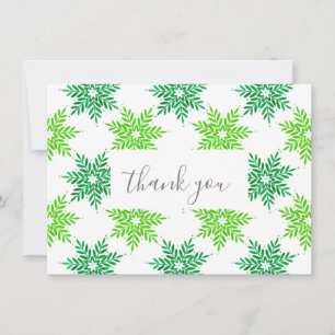 Green Watercolor Snowflake Muster Dankeskarte