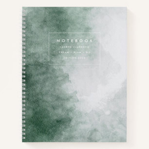 Green Watercolor Texture Notebook Notizbuch
