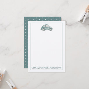 Green Watercolor Vintag Retro Buggy Bug Car