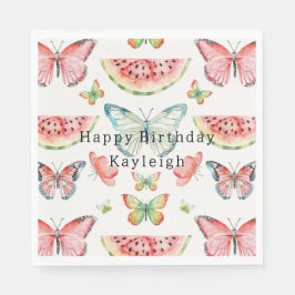 Green Watermelon Birthday Serviette