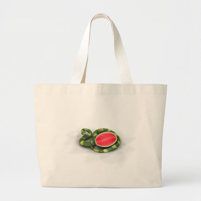Green Watermelon Snake Jumbo Stoffbeutel (Vorne)