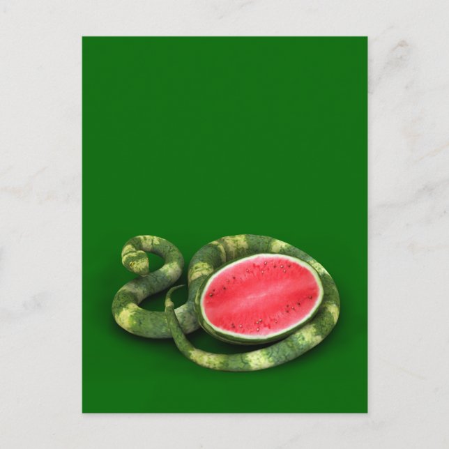 Green Watermelon Snake Postkarte (Vorderseite)
