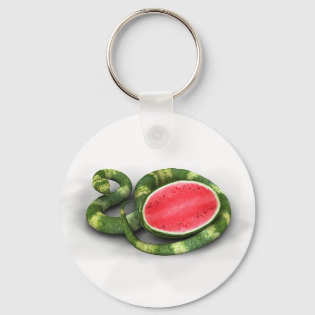 Green Watermelon Snake Schlüsselanhänger (Vorderseite)