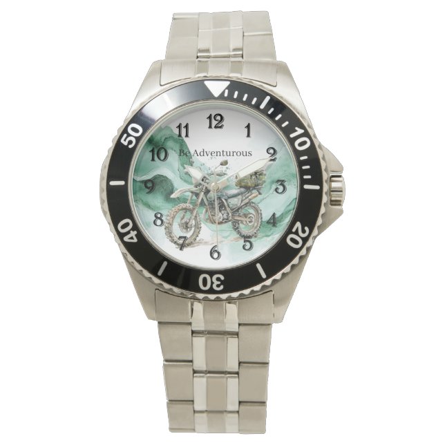 Green Wave Motorcycle Be Adventurous Armbanduhr (Vorderseite)