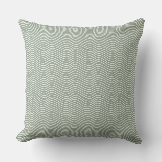 Green Wavy Muster Kissen (Vorderseite)