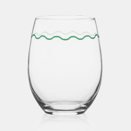 Green Wavy Retro Weinglas Ohne Stiel