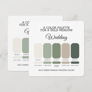 Green Wedding Color Palette Card Einladung