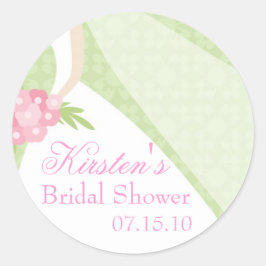 Green Wedding Dress Brautparty Runder Aufkleber