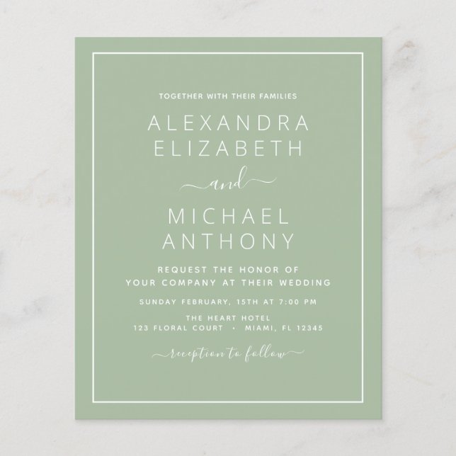 Green Wedding mit Foto Einladung Fl. Flyer (Vorne)