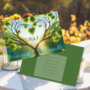 Green Wedding RSVP Enclosure Card Begleitkarte