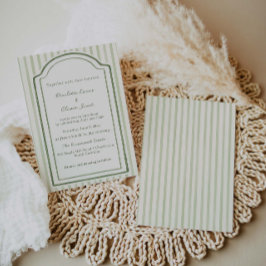 Green Wedding Striped Invitation  Einladung