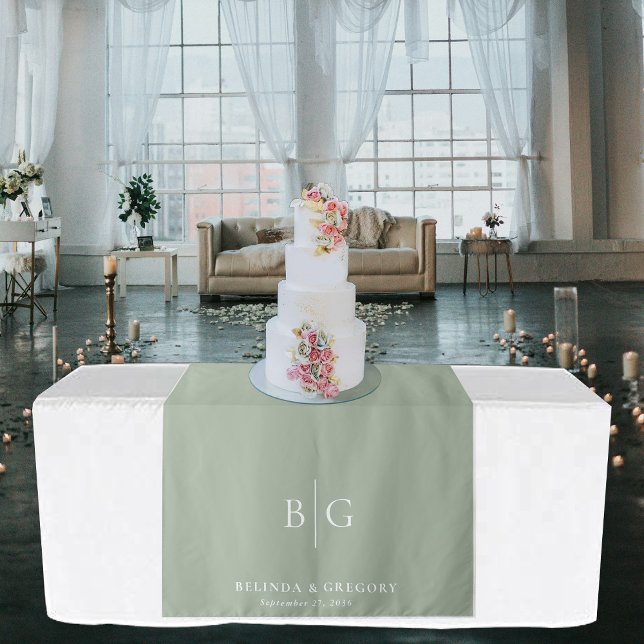 Green Wedding Sweetheart Table Runner Decor Sign Wandteppich (Green Wedding Sweetheart Table Runner Decor Tapestry)