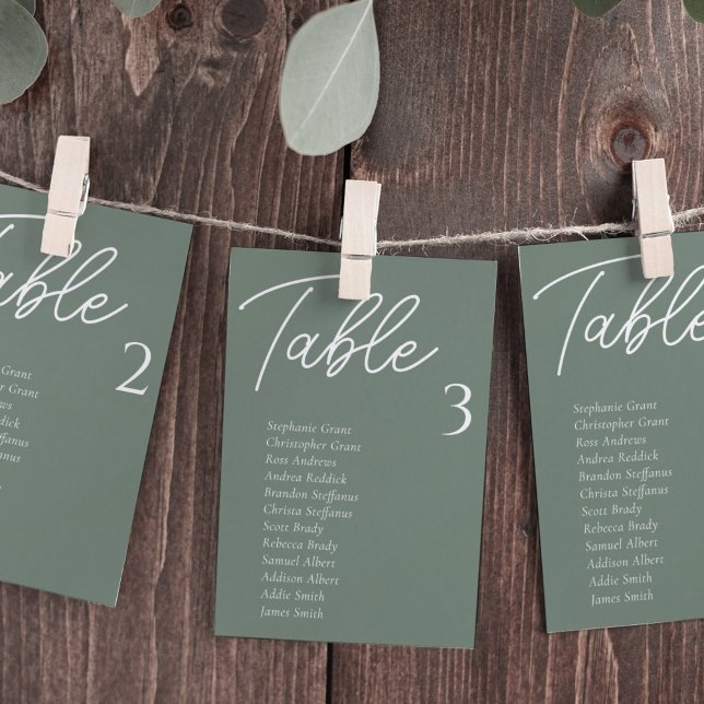 Green Wedding Table Cards Einladung (Von Creator hochgeladen)