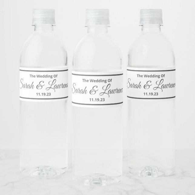 Green Wedding Water Flasche Labels (Flaschen)