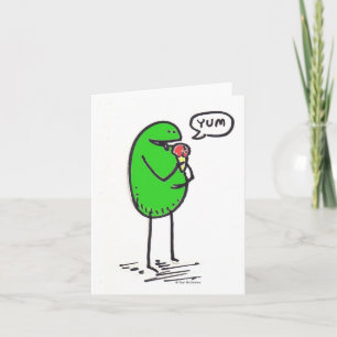 Green Weenii "Yum" Note Card Karte