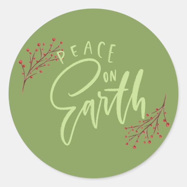 Green Weltfrieden Weihnachts-Umschlag Aufkleber (Vorderseite)