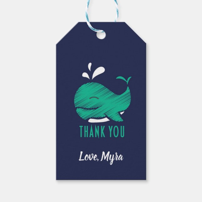 Green Whale-Geschenkmarke Geschenkanhänger (Vorderseite)