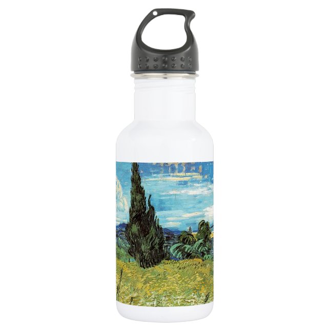 Green Wheat Field Vincent van Gogh Edelstahlflasche (Vorderseite)
