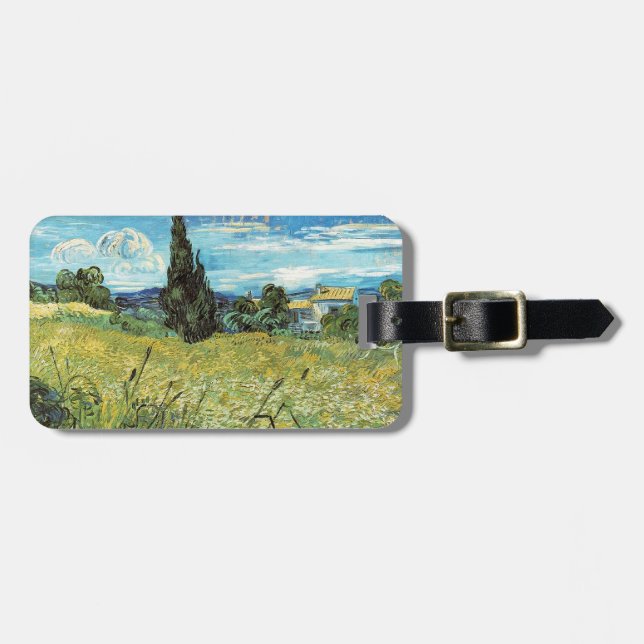Green Wheat Field Vincent van Gogh Gepäckanhänger (Vorderseite horizontal)