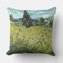 Green Wheat Field Vincent van Gogh Kissen