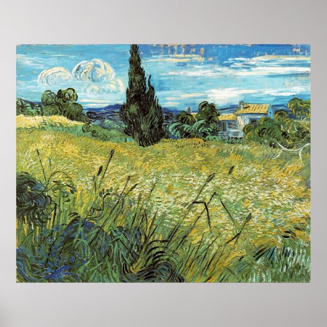 Green Wheat Field Vincent van Gogh Poster (Vorne)