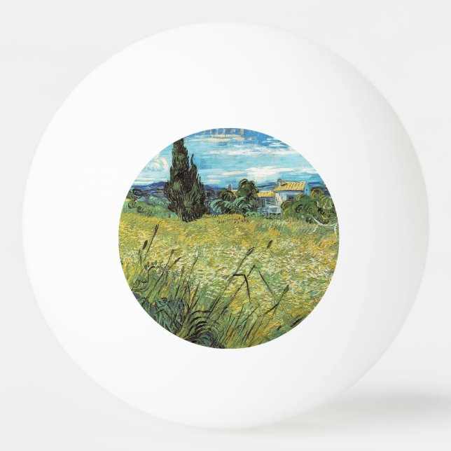 Green Wheat Field Vincent van Gogh Tischtennisball (Vorderseite)