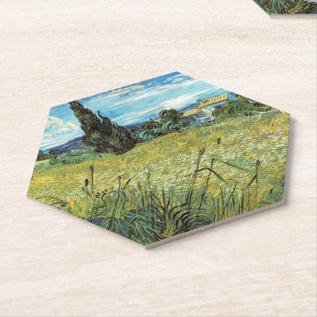 Green Wheat Field Vincent van Gogh Untersetzer (angewinkelt)