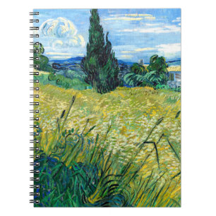 Green Wheat Field with Cypress (1889) Van Gogh art Notizblock
