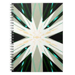 Green White Beige Winter Weihnachtssternschneefloc Notizblock