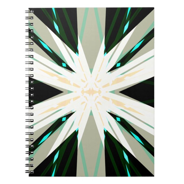 Green White Beige Winter Weihnachtssternschneefloc Notizblock (Vorderseite)