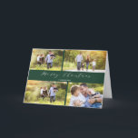 Green White Calligraphy Christmas Faltcard Feiertagskarte<br><div class="desc">Green White Calligraphy Christmas Folded Card This folded Christmas foto card is green with a modern calligraphy Christmas greeting. It feofour fotogras and a bold green sektion inside. This is a sweet way to send your Christmas greeting to friends and family for the Christmas season.</div>