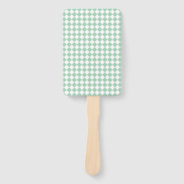 Green White Checker Diamond Pattern Fächer