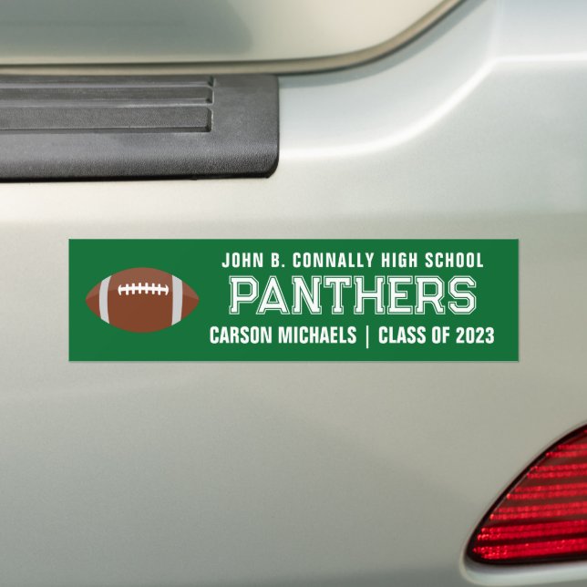 Green White Custom School Football Team Spieler Autoaufkleber (Auf Auto)